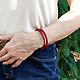 Order Leather bracelet 'Mexico Carnation' Burgundy. schwanzchen. Livemaster. . Braided bracelet Фото №3