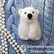 Broche de Umka oso de Peluche Blanco valyanyj de la lana (fieltro), Felted Toy, Sochi,  Фото №1
