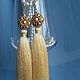 Order Earrings tassels light beige. Jewelry Elena. Livemaster. . Tassel earrings Фото №3