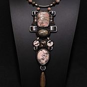Украшения handmade. Livemaster - original item Long necklace with rhodonite and agate. Handmade.
