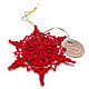 Snowflake 12,5 cm volume knitted red, Christmas decorations, Moscow,  Фото №1