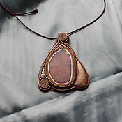 Украшения handmade. Livemaster - original item Pendant with carnelian. The decoration of leather and stone. Handmade.