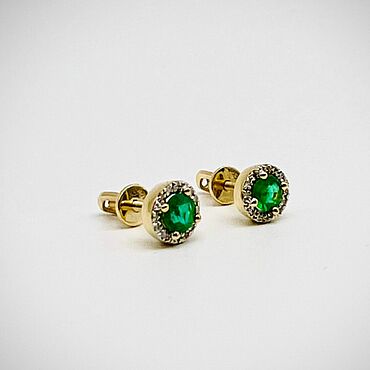  ручной работы. Ярмарка Мастеров - ручная работа Изумруды и бриллианты ,золотые серьги .. Handmade.