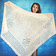 White Russian shawl, Hand knit kerchief, Cover up, Wool wrap №7BV, Shawls, Tashkent,  Фото №1