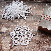 Сувениры и подарки handmade. Livemaster - original item Snowflake white 10 cm crocheted 1B/4. Handmade.