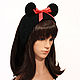 Headband with Minnie mouse ears, knitted for hair black. Bandage. Space Cat Knitting. Online shopping on My Livemaster.  Фото №2