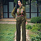Blouse with hand embroidery 'Khaki' stylish cambric blouse. Blouses. KVITKA. Online shopping on My Livemaster.  Фото №2