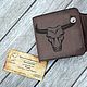 Personalized leather wallet #11 'Taurus' with engraving. Wallets. MILANO. Online shopping on My Livemaster.  Фото №2
