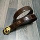 Belt made of genuine crocodile leather, in dark brown color, Straps, St. Petersburg,  Фото №1