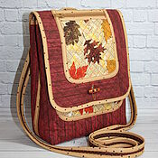 Сумки и аксессуары handmade. Livemaster - original item Crossbody bag: Leaves. Autumn, Quilted, Textile, Eco. Handmade.