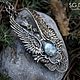 Order Silver plated Pendant "Angel" Aquamarine natural, Wings. Shard Noir - handmade jewelry. Livemaster. . Pendants Фото №3