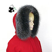 Аксессуары handmade. Livemaster - original item A furry. Trim on the hood of the silver fox 