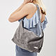 Bag Bag Suede Shoulder Hobo Trunk Bag Gray Suede Leather, Classic Bag, Moscow,  Фото №1