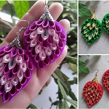 Украшения ручной работы. Ярмарка Мастеров - ручная работа Серьги «Перо». Handmade.