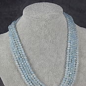 Работы для детей, handmade. Livemaster - original item Natural Aquamarine Delicate Cut Beads. Handmade.