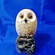 A sculpture of an owl made of natural Ural stone Anhydrite, Figurines, Horde,  Фото №1