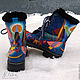Painting on shoes. Winter boots 'Kandinsky. In blue'. Boots. Nataly Paler boutique. Online shopping on My Livemaster.  Фото №2