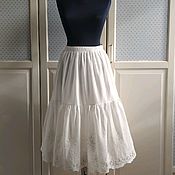 Одежда handmade. Livemaster - original item Cambric petticoat with lace embroidery. Handmade.