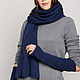 Pearl-knit cashmere navy big scarf. Scarves. BerKnitwear. Online shopping on My Livemaster.  Фото №2